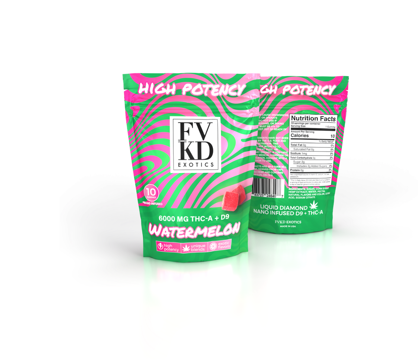 FVKD THC-A + D9 Gummies | 6,000mg (10ct)