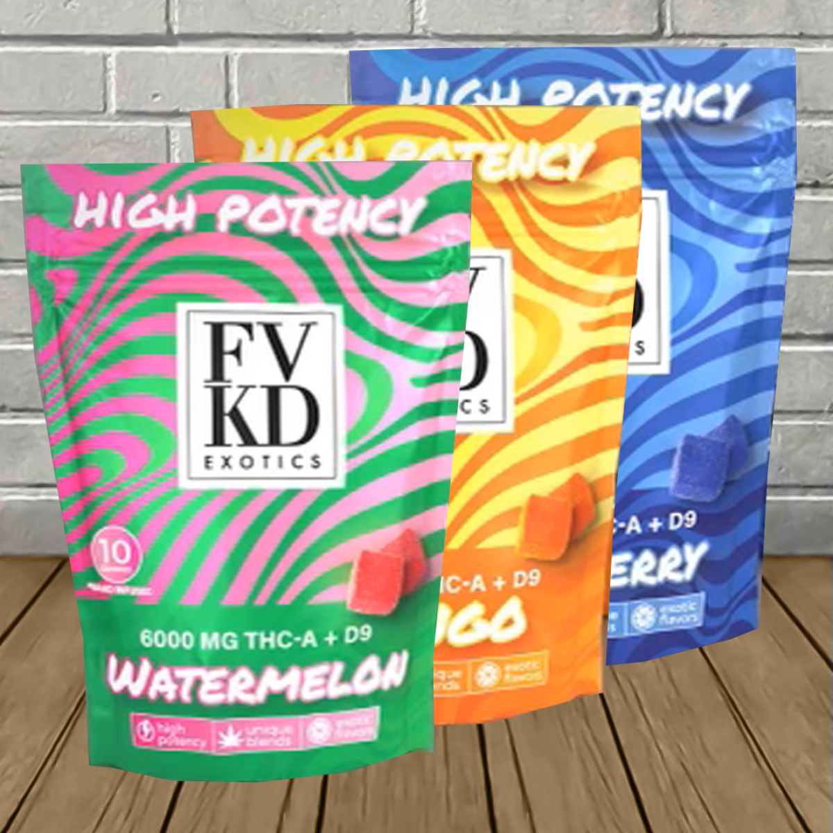 FVKD THC-A + D9 Gummies | 6,000mg (10ct)